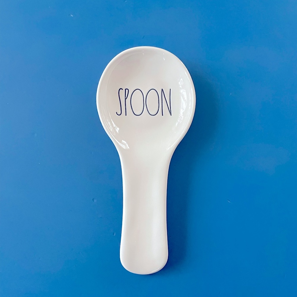 New Rae Dunn SPOON Spoon Rest White